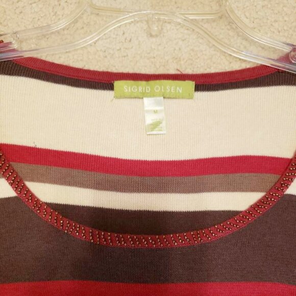 Sigrid Olsen knit top (M) with beading and subtle shimmer - Picture 2 of 4